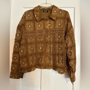 Boho Brown Crochet Jacket